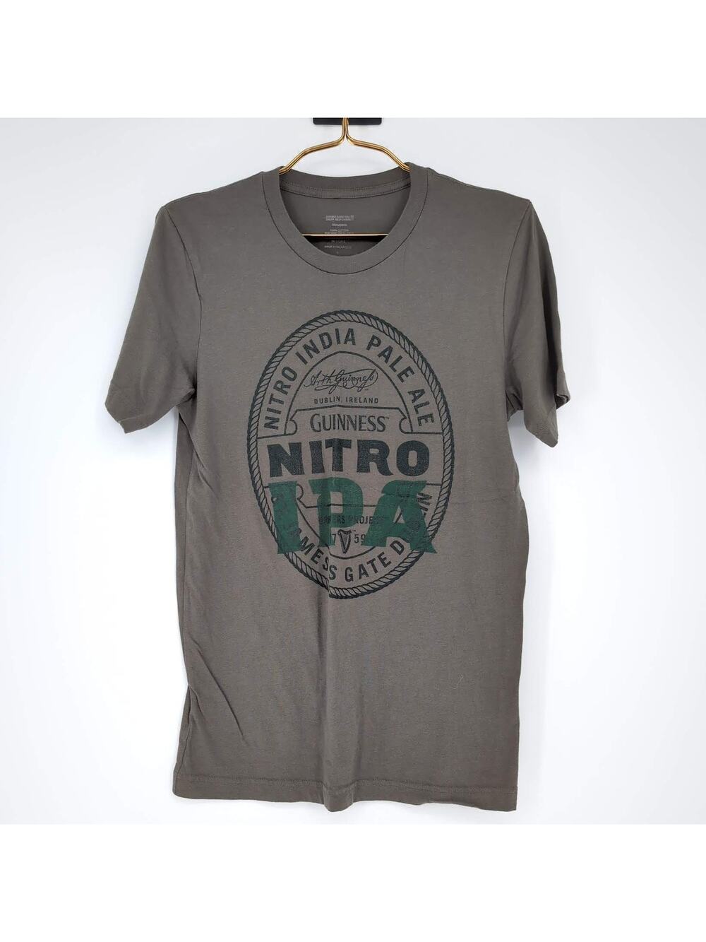 Guinness Nitro IPA Dark Olive Green Women's Cotton T-Shirt / Tee - Size S - GUC